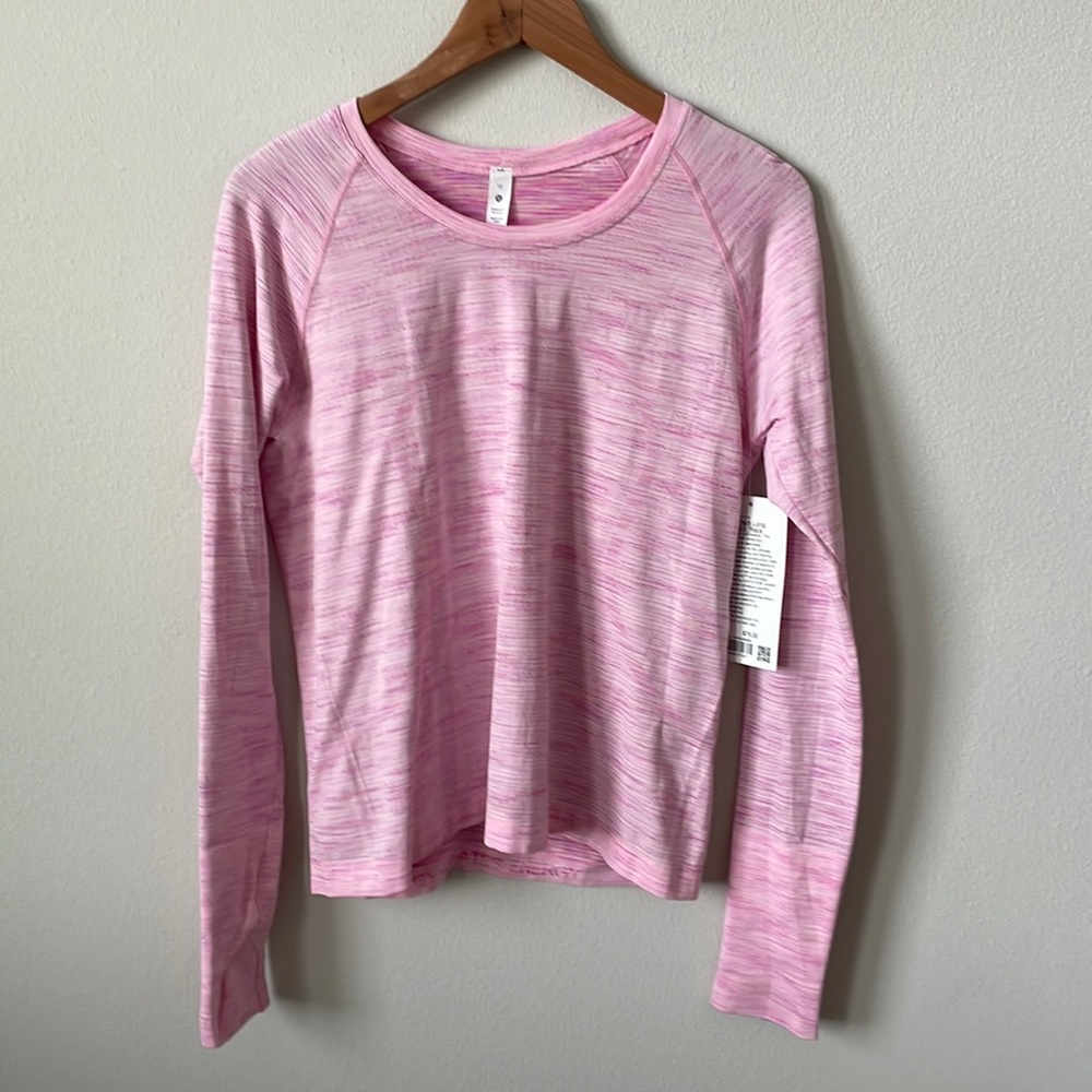 NWT Lululemon Swiftly Tech Race Milkshake/Strawberry Milkshake Multi Size 12 - Picture 1 of 7